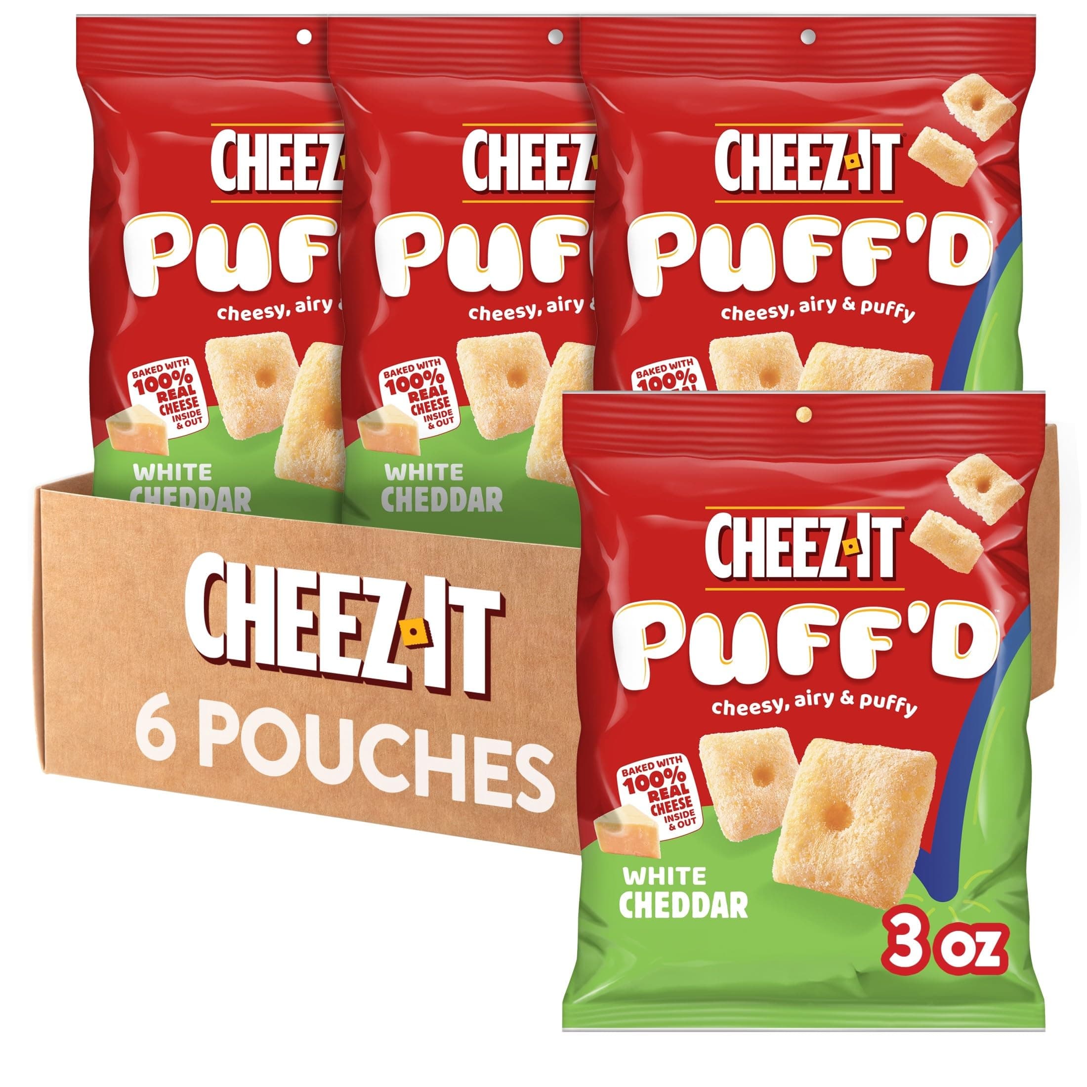 Puff'd White Cheddar 3oz 6ct