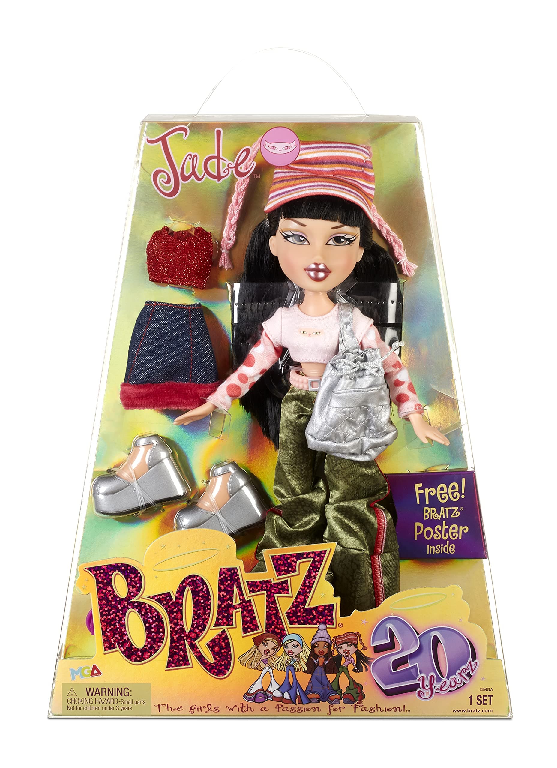 Bratz 20 Yearz Special Anniversary Edition Original Fashion Doll Jade with Accessories and Holographic Poster | Collectible Doll | For Collector Adults and Kids of All Ages