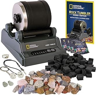 Blue Marble National Geographic Hobby Rock Tumbler Kit - Complete With Durable Tumbler, Rocks, Grit, And Patented Gemfoam Finishing Foam Polish, Educational Stem Science